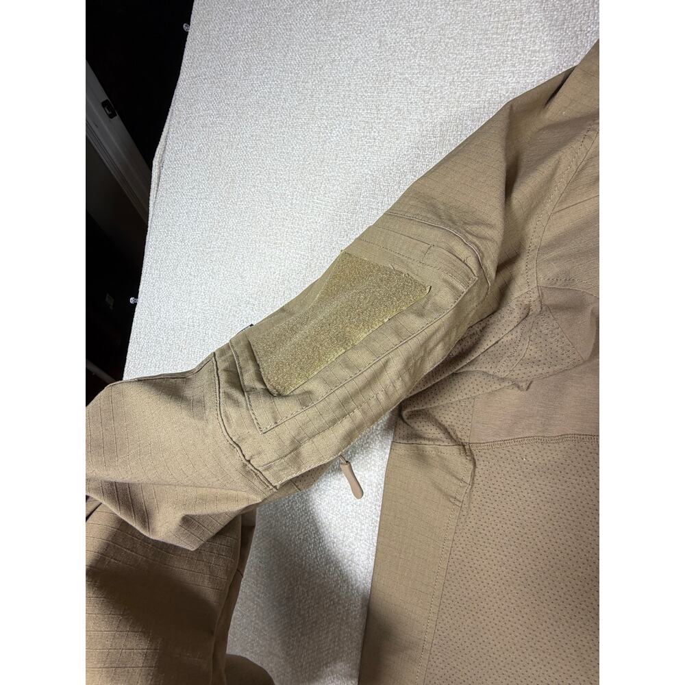 CQR Men Tan XL 1/4 Zip Long Sleeve Tactical Pullover Performance Outdoor Wear - Picture 7 of 9